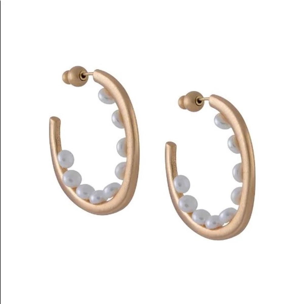 Cult Gaia Pearl Hoop Earring